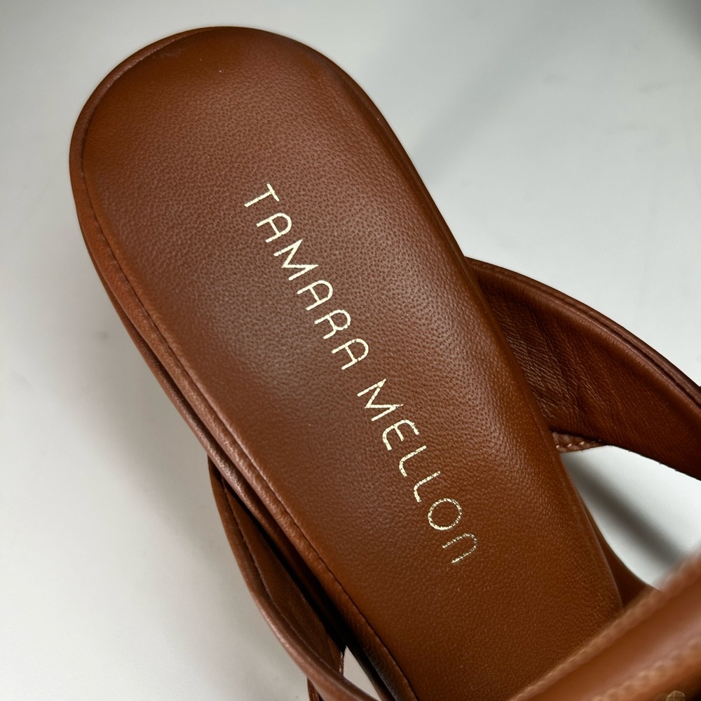 Tamara Mellon Brown Strappy Women's Sandals made in Italy - Picture 2 of 9